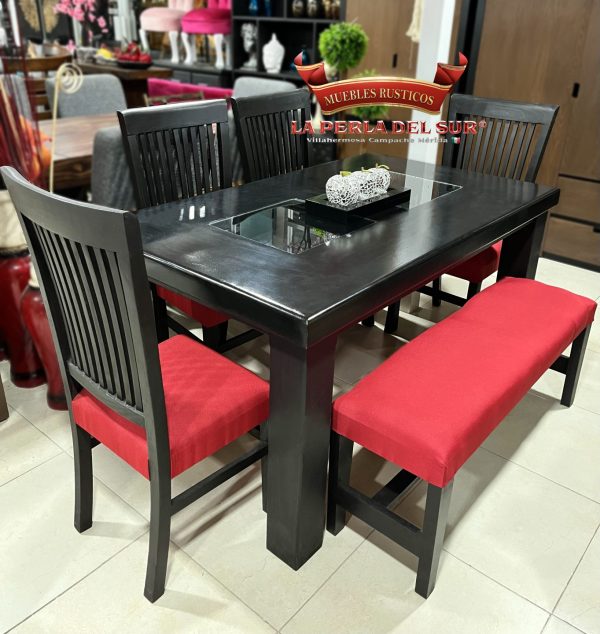 COMEDOR DE 6 SILLAS, MESA 4 PATAS R. "VALENCIA" - Imagen 2