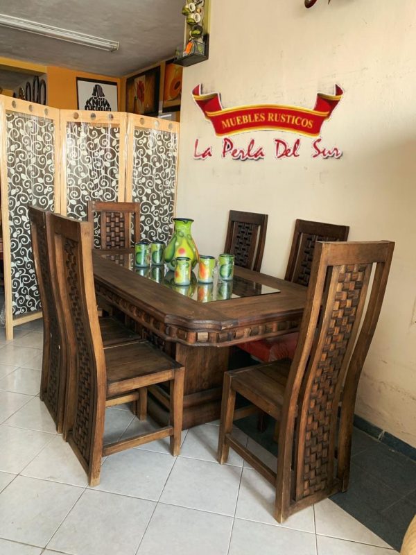 COMEDOR DE 6 SILLAS, MESA DE CUBO R. PETATIO "RAMON". - Imagen 2