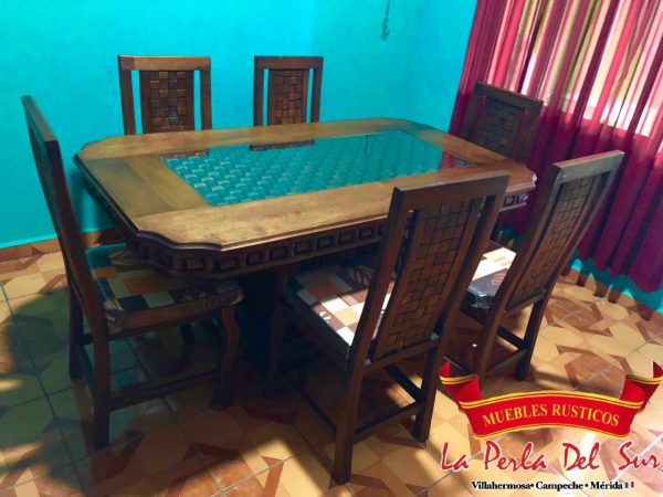 COMEDOR DE 6 SILLAS, MESA DE CUBO R. PETATIO "RAMON". - Imagen 4