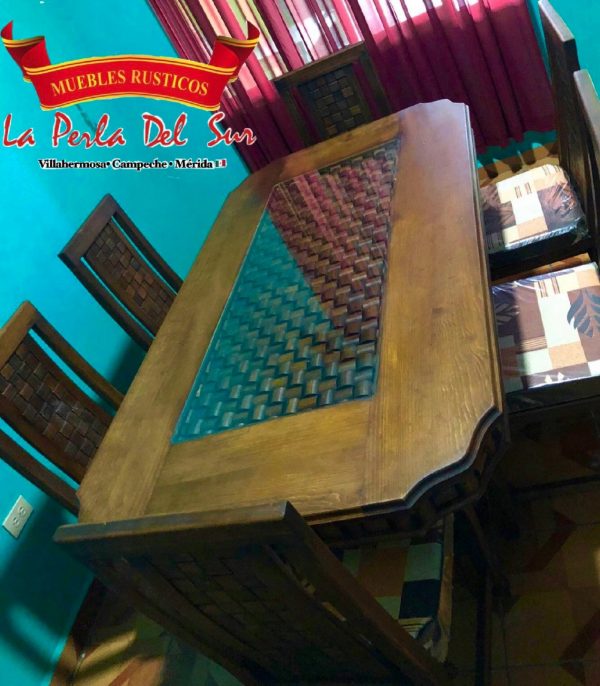 COMEDOR DE 6 SILLAS, MESA DE CUBO R. PETATIO "RAMON". - Imagen 3