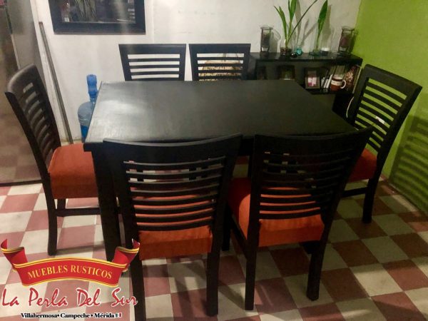 COMEDOR DE 6 SILLAS, MESA DE TRIPLAY. "VIOLETA" - Imagen 3