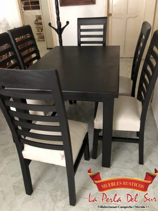 COMEDOR DE 6 SILLAS, MESA DE TRIPLAY. "VIOLETA" - Imagen 2
