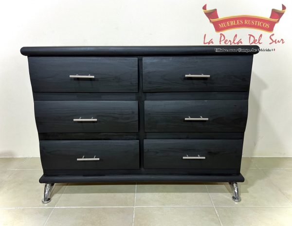 CAJONERA ACOSTADA DE 6 REFORZADA "ROBERTO". CON PATAS CROMADAS. - Imagen 5
