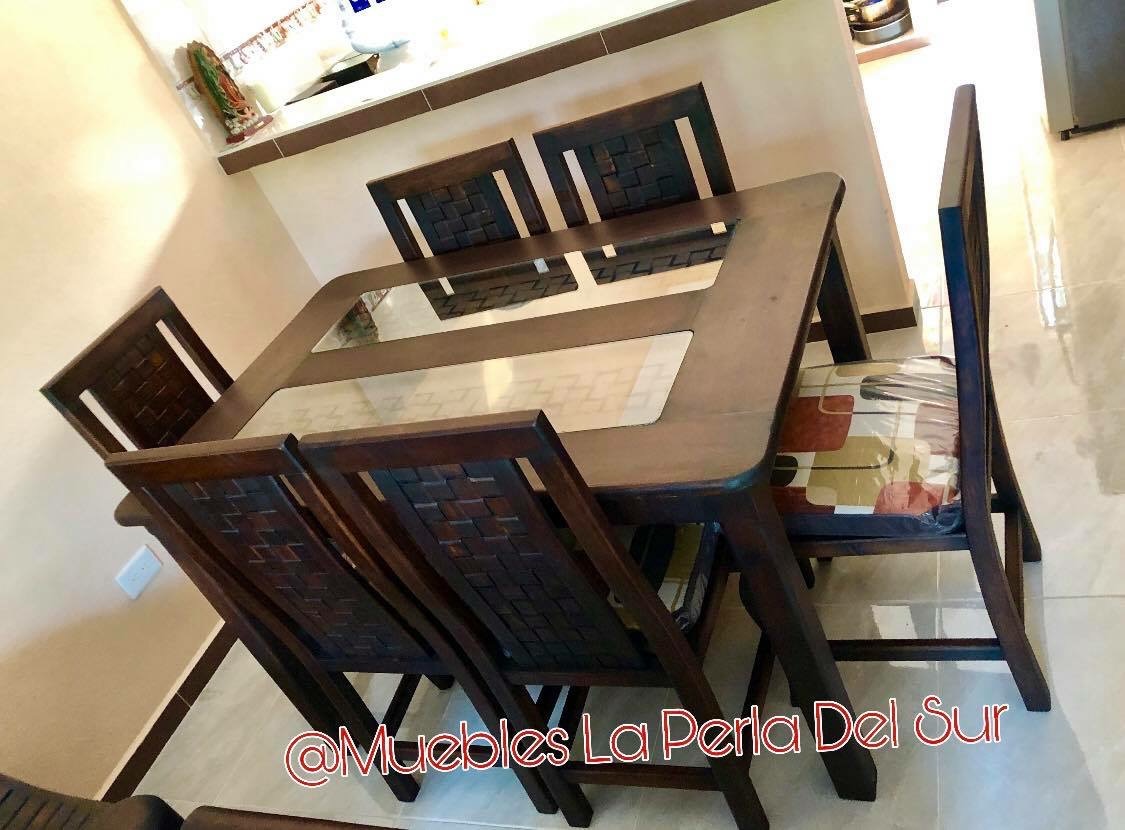 COMEDOR DE 6 SILLAS, MESA 4 PATAS SENCILLO, PETATIO. “VALENCIA