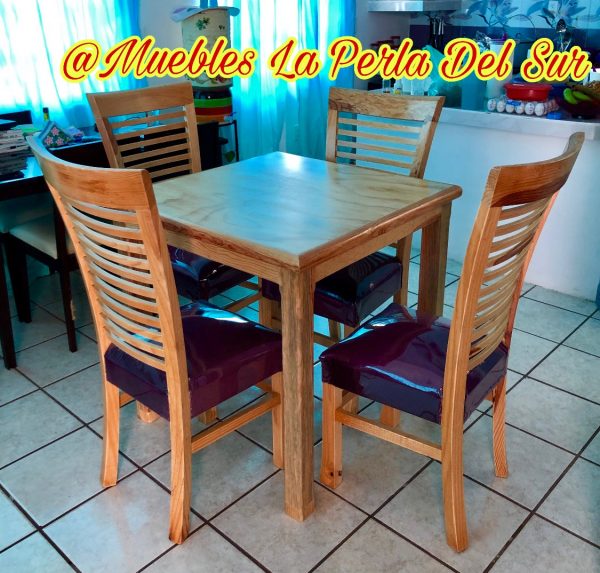 COMEDOR DE 4 SILLAS, MESA DE TRIPLAY. "VIOLETA"