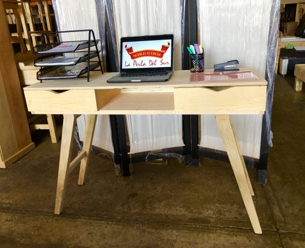 ESCRITORIO ESTILO NORDICO, 2 CAJONES.