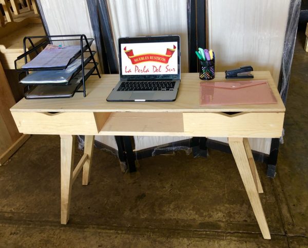 ESCRITORIO ESTILO NORDICO, 2 CAJONES. - Imagen 3