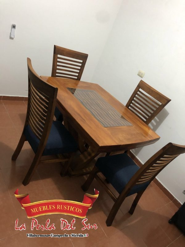 COMEDOR DE 4 SILLAS, MESA DE CUBO REFORZADA COSTILLA. - Imagen 3