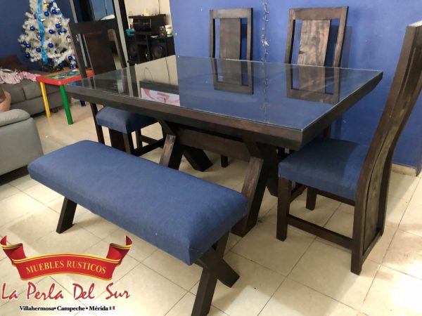 COMEDOR 6 SILLAS CRUZETA CRISTAL
