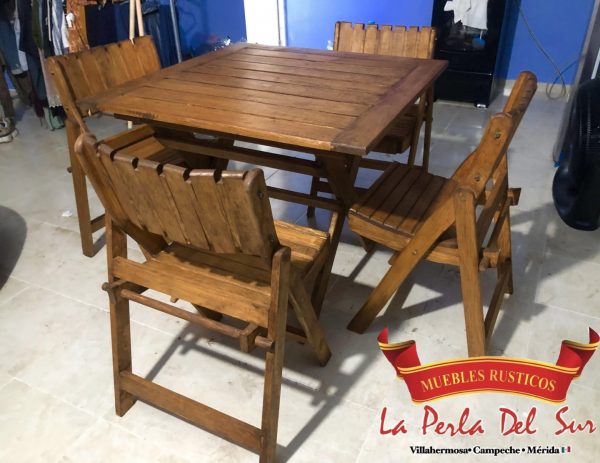 COMEDOR DE 4 SILLAS, PLEGABLE.