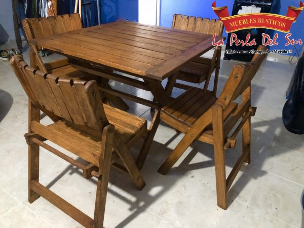 COMEDOR DE 4 SILLAS, PLEGABLE. - Imagen 2